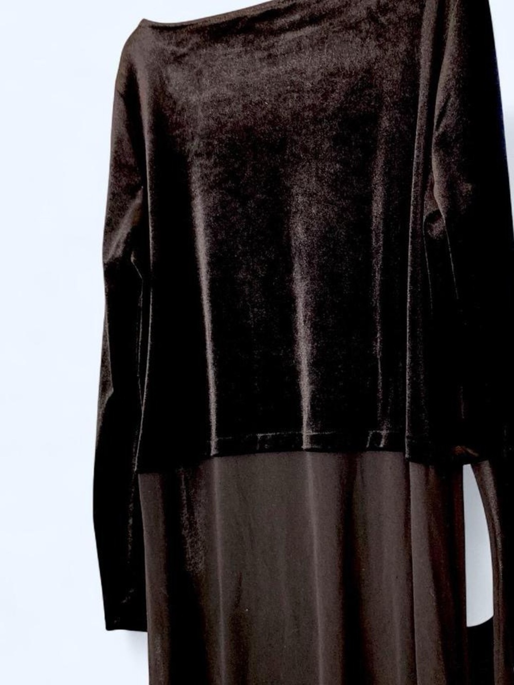 J.Jill black velvet and mesh long sleeve top Size M #velvet